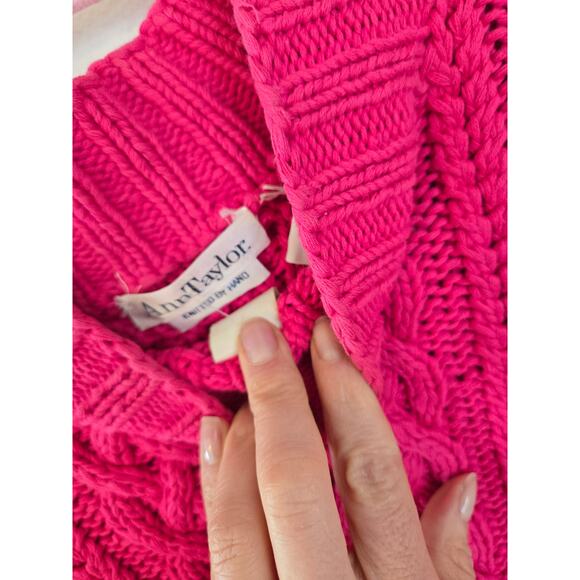 Ann Taylor women's Cotton Pink crop sweater size small - Picture 5 of 7